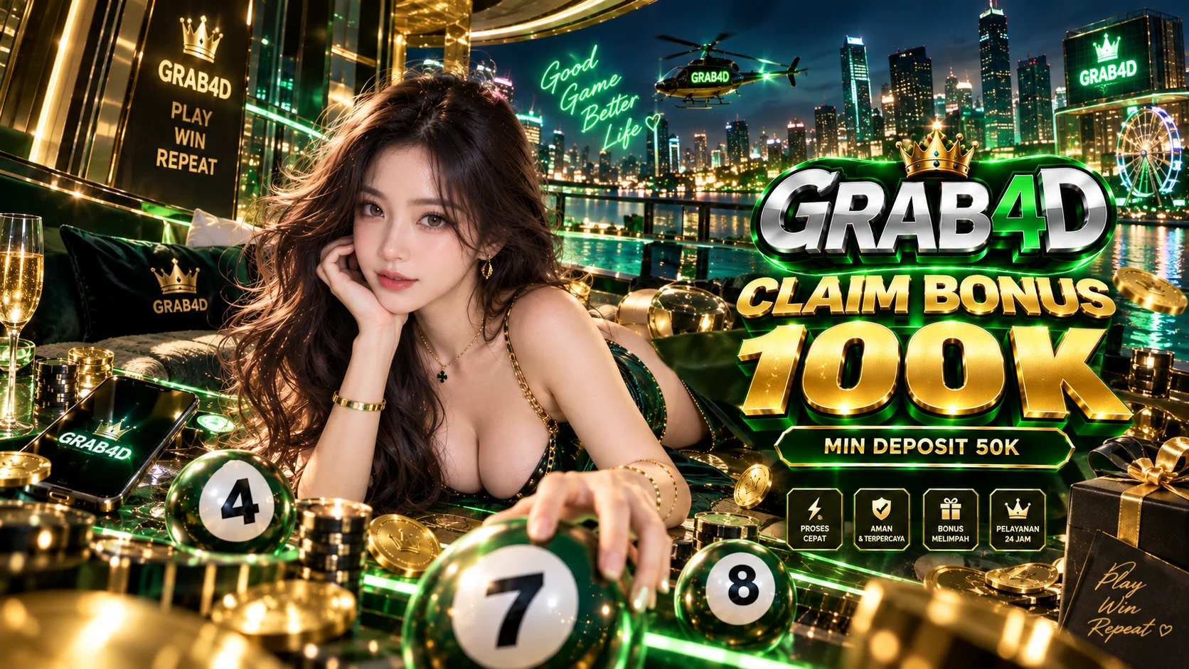 GRAB4D Claim Bonus 100K Min Deposit 50K